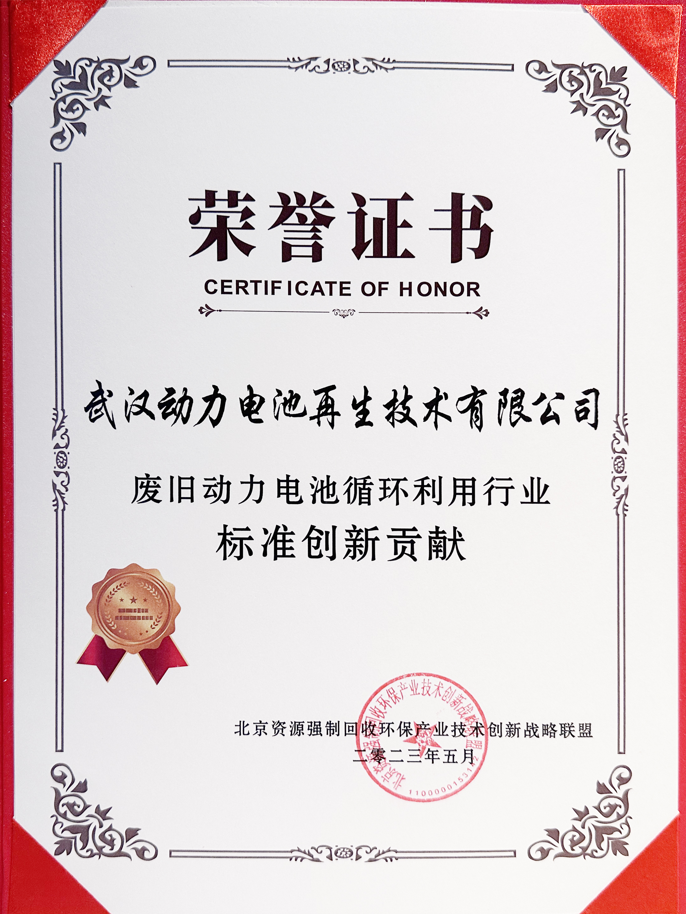 廢舊動力電池循環(huán)利用行業(yè)標準創(chuàng)新貢獻獎（武漢動力再生）.jpg